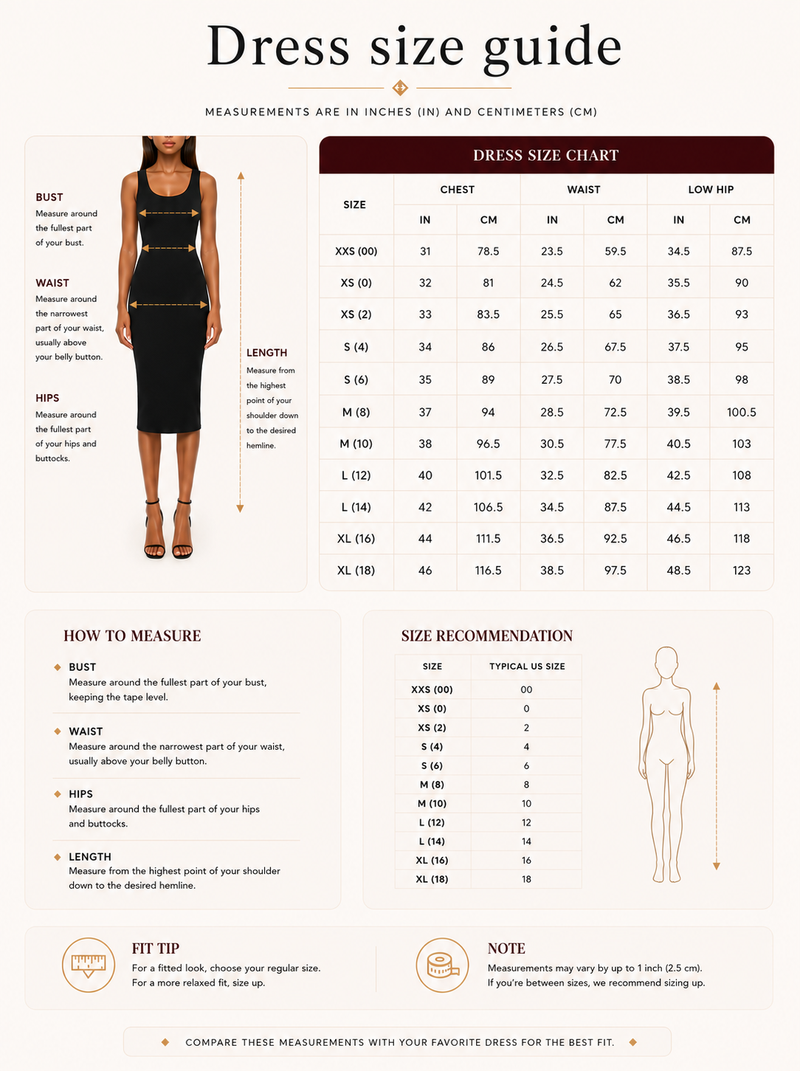 Size Guide for Emotan-Dress