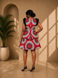 ELEGANT RUFFLE CAP SLEEVE DRESS