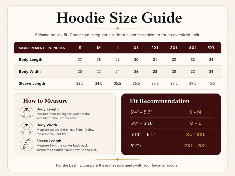 Size Guide for Imose-Hoodie