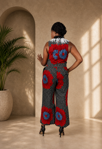 WIDE LEG JUMPSUIT FLOWER POWER